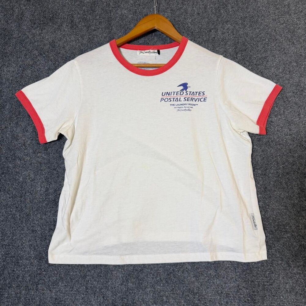 The Laundry Room X USPS Vintage Look Ringer Tee Size Large